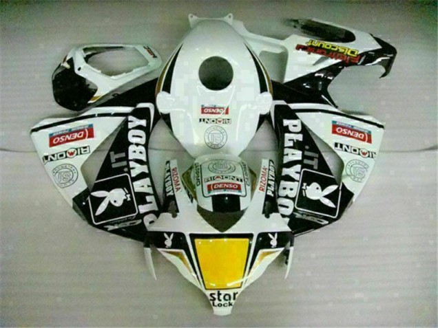 Abs Carenagem Moto Honda CBR 1000RR 2008-2011 - Branco Preto Playboy Abs Carenagem Moto Honda CBR 1000RR 2008-2011 - Branco Preto Playboy