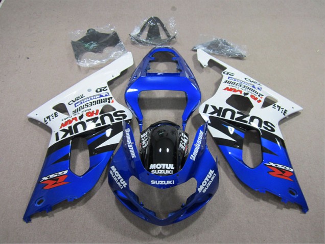 Abs Carenagem Moto Suzuki GSXR 600 K1 K2 K3 2001-2003 - Azul Branco Motul Abs Carenagem Moto Suzuki GSXR 600 K1 K2 K3 2001-2003 - Azul Branco Motul