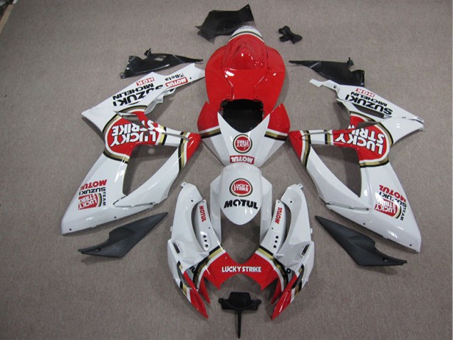 Abs Kit Completos Carenagem Moto Suzuki GSXR 1000 K5 2005-2006 - Branco Lucky Strike Vermelho Motul Abs Kit Completos Carenagem Moto Suzuki GSXR 1000 K5 2005-2006 - Branco Lucky Strike Vermelho Motul