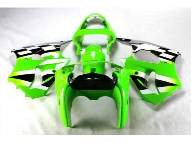Abs Kits Carenagem Moto Kawasaki ZX6R 2000-2002 - Verde Preto Branco
