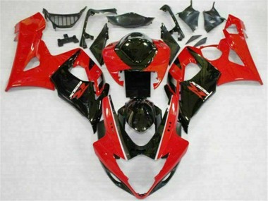 Abs Kits Completos Carenagem Moto Suzuki GSXR 1000 K5 2005-2006 - Vermelho Preto