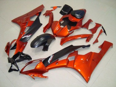 Abs Kits Completos Carenagem Moto Yamaha R6 2006-2007 - Laranja Preto Fosco