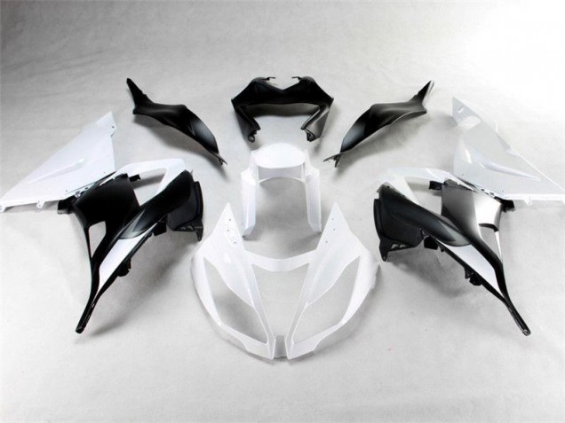Abs Moto Plásticos Kawasaki ZX6R 2013-2018 - Branco Preto Abs Moto Plásticos Kawasaki ZX6R 2013-2018 - Branco Preto