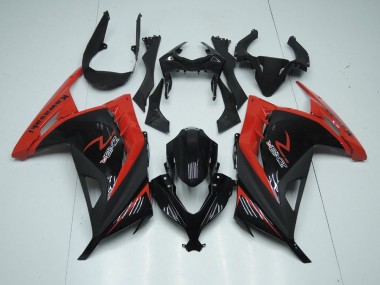Abs Motocicleta Plástico Kawasaki ZX 300R 2013-2016 - Vermelho Preto