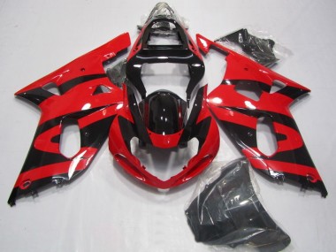Abs Motocicleta Plástico Suzuki GSXR 750 K1 K2 K3 2001-2003 - Preto Vermelho