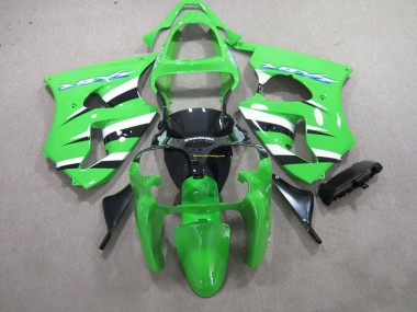 Abs Motocicleta Plásticos Kawasaki ZX6R 2000-2002 - Verde Preto Branco