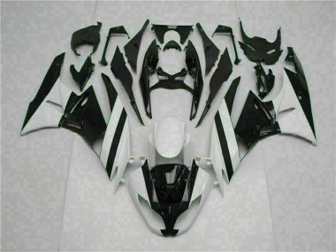 Abs Motocicleta Plásticos Kawasaki ZX6R 2009-2012 - Branco Preto