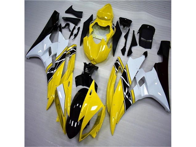 Moto Plástico Yamaha R6 2006-2007 - Amarelo Branco Preto Moto Plástico Yamaha R6 2006-2007 - Amarelo Branco Preto