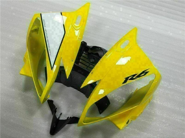 Moto Plásticos Yamaha R6 2006-2007 - Amarelo Branco Preto Moto Plásticos Yamaha R6 2006-2007 - Amarelo Branco Preto