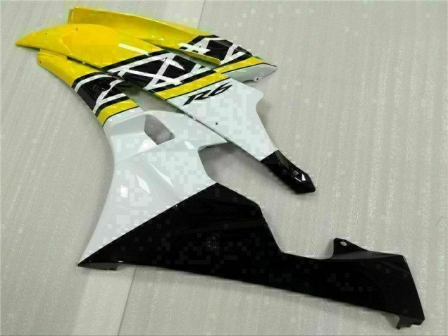Moto Plásticos Yamaha R6 2006-2007 - Amarelo Branco Preto Moto Plásticos Yamaha R6 2006-2007 - Amarelo Branco Preto