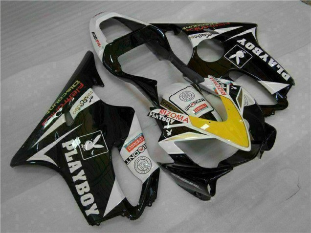 Carenagem Moto Honda CBR 600 F4i 2001-2003 - Amarelo Prata Preto Playboy Carenagem Moto Honda CBR 600 F4i 2001-2003 - Amarelo Prata Preto Playboy