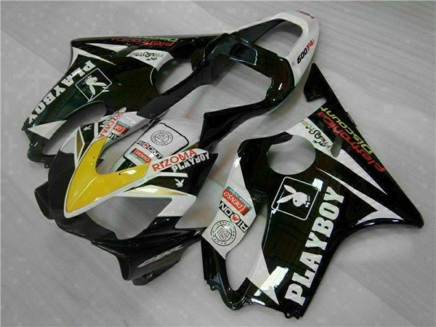Carenagem Moto Honda CBR 600 F4i 2001-2003 - Amarelo Prata Preto Playboy Carenagem Moto Honda CBR 600 F4i 2001-2003 - Amarelo Prata Preto Playboy