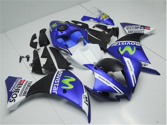 Kit Carenagem Moto Yamaha R1 2012-2014 - Azul Branco Preto Kit Carenagem Moto Yamaha R1 2012-2014 - Azul Branco Preto