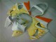 Carenagem Moto Kawasaki ZX6R 2000-2002 - Branco Amarelo Chama Carenagem Moto Kawasaki ZX6R 2000-2002 - Branco Amarelo Chama
