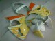 Carenagem Moto Kawasaki ZX6R 2000-2002 - Branco Amarelo Chama Carenagem Moto Kawasaki ZX6R 2000-2002 - Branco Amarelo Chama