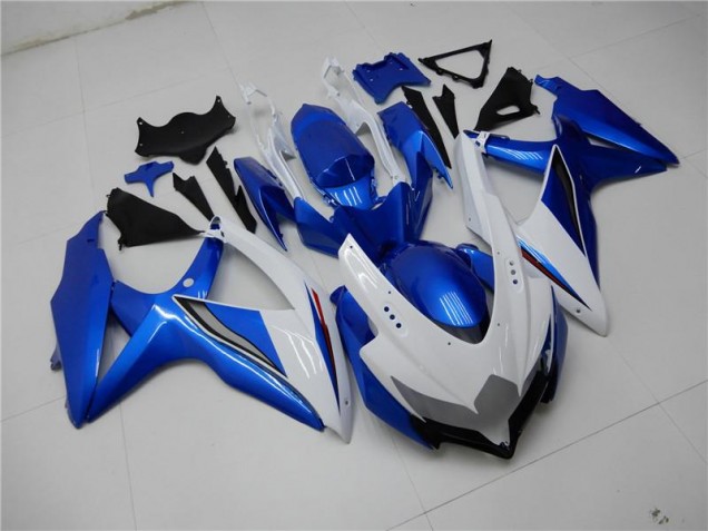 Kit Carenagem Moto Suzuki GSXR 600 / 750 K8 2008-2010 - Branco Azul Kit Carenagem Moto Suzuki GSXR 600 / 750 K8 2008-2010 - Branco Azul