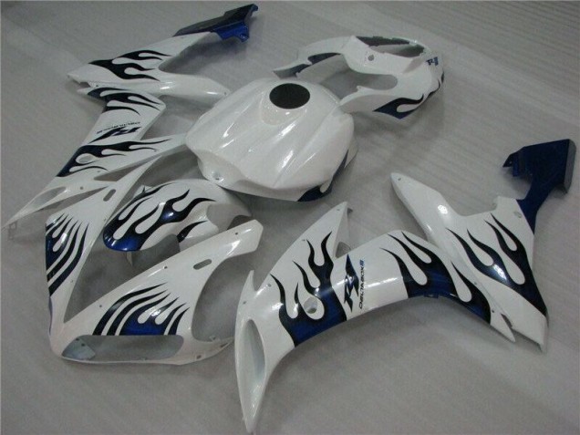 Carenagem Moto Yamaha R1 2004-2006 - Branco Azul Chama Carenagem Moto Yamaha R1 2004-2006 - Branco Azul Chama