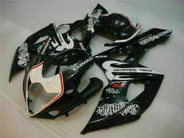 Kit Carenagem Moto Suzuki GSXR 1000 K5 2005-2006 - Branco Preto Kit Carenagem Moto Suzuki GSXR 1000 K5 2005-2006 - Branco Preto