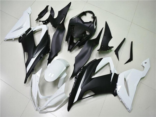 Abs Moto Plásticos Kawasaki ZX6R 2013-2018 - Branco Preto Abs Moto Plásticos Kawasaki ZX6R 2013-2018 - Branco Preto