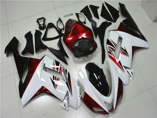 Carenagem Moto Kawasaki ZX6R 2007-2008 - Branco Preto Vermelho Carenagem Moto Kawasaki ZX6R 2007-2008 - Branco Preto Vermelho