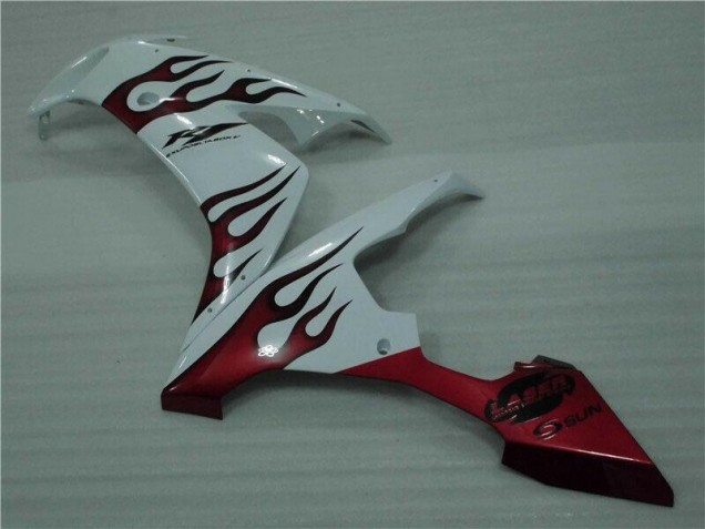 Carenagem Moto Yamaha R1 2004-2006 - Branco Vermelho Chama Carenagem Moto Yamaha R1 2004-2006 - Branco Vermelho Chama
