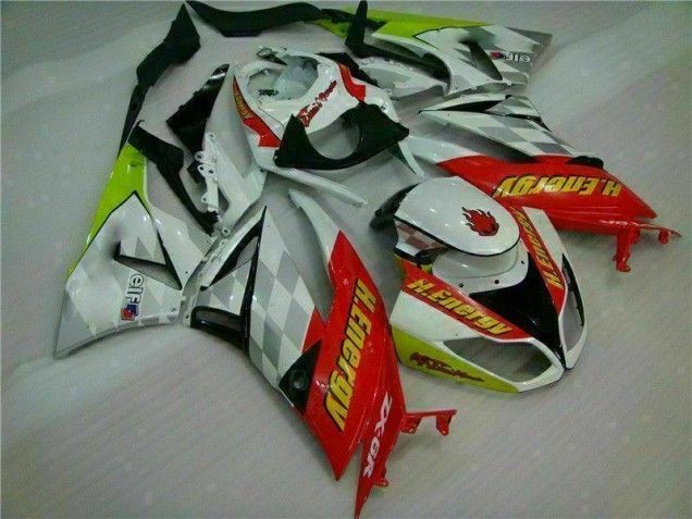 Carenagem Moto Kawasaki ZX6R 2009-2012 - Branco Vermelho H. Energy