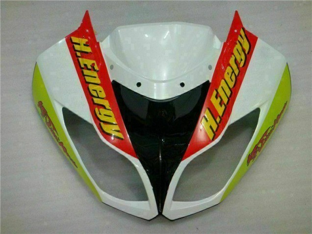 Carenagem Moto Kawasaki ZX6R 2009-2012 - Branco Vermelho H. Energy
