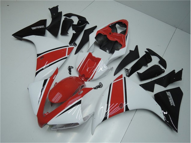 Carenagem Moto Yamaha R1 2012-2014 - Branco Vermelho Preto