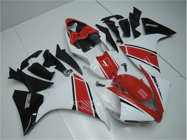 Carenagem Moto Yamaha R1 2012-2014 - Branco Vermelho Preto