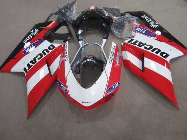 Carenagem Moto Ducati 1098 848 2007-2014 - Vermelho Branco Generali Tim Carenagem Moto Ducati 1098 848 2007-2014 - Vermelho Branco Generali Tim