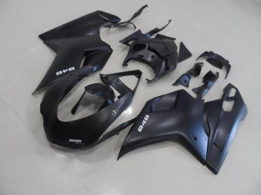 Carenagem Moto Ducati 848 1098 1198 2007-2014 - Preto Fosco & Branco 848