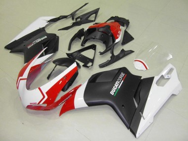 Carenagem Moto Ducati 848 1098 1198 2007-2014 - Preto Fosco Branco Vermelho