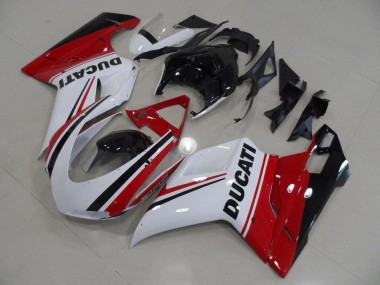 Carenagem Moto Ducati 848 1098 1198 2007-2014 - Vermelho Branco Preto