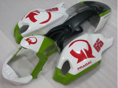 Carenagem Moto Ducati Monster 696 2008-2012 - Branco Vermelho PRAMAC 65