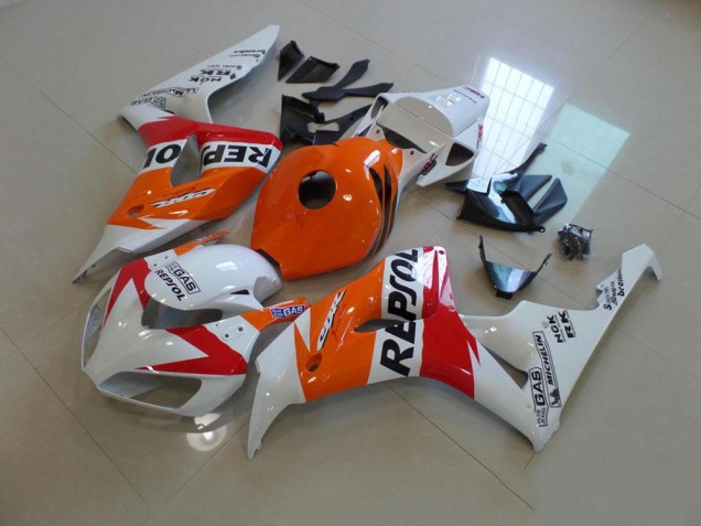 Carenagem Moto Honda CBR 1000RR 2006-2007 - Branco & Laranja Repsol Carenagem Moto Honda CBR 1000RR 2006-2007 - Branco & Laranja Repsol