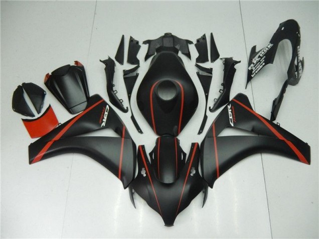 Carenagem Moto Honda CBR 1000RR 2008-2011 - Preto Fosco Vermelho Carenagem Moto Honda CBR 1000RR 2008-2011 - Preto Fosco Vermelho