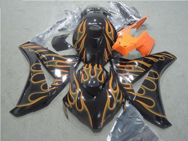 Carenagem Moto Honda CBR 1000RR 2008-2011 - Preto Laranja Chama