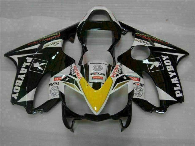 Carenagem Moto Honda CBR 600 F4i 2001-2003 - Amarelo Prata Preto Playboy Carenagem Moto Honda CBR 600 F4i 2001-2003 - Amarelo Prata Preto Playboy