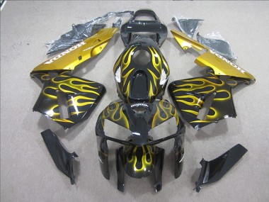 Carenagem Moto Honda CBR 600RR 2005-2006 - Preto Amarelo Chama
