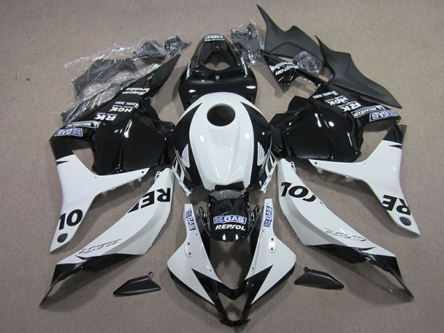 Carenagem Moto Honda CBR 600RR 2009-2012 - Preto Branco Repsol Carenagem Moto Honda CBR 600RR 2009-2012 - Preto Branco Repsol