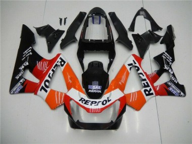 Carenagem Moto Honda CBR 900RR 929RR 2000-2001 - Laranja Vermelho Preto Repsol