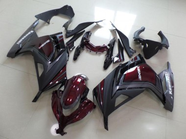Carenagem Moto Kawasaki ZX 300R 2013-2016 - Vermelho Escuro & Cinzento