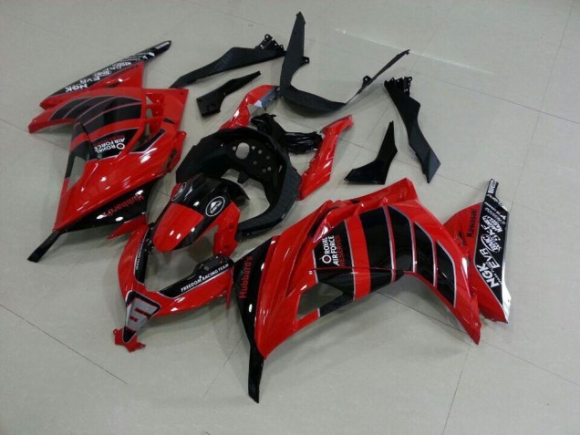 Carenagem Moto Kawasaki ZX 300R 2013-2016 - Vermelho Preto Airforce Carenagem Moto Kawasaki ZX 300R 2013-2016 - Vermelho Preto Airforce