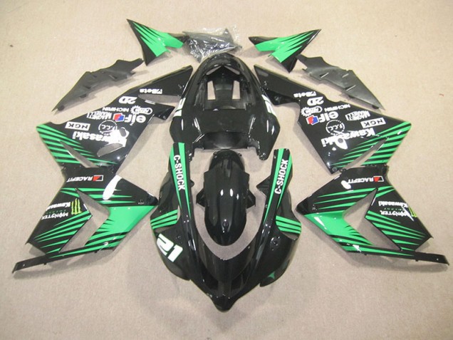 Carenagem Moto Kawasaki ZX10R 2003-2005 - Preto Verde C-Shock Monster Carenagem Moto Kawasaki ZX10R 2003-2005 - Preto Verde C-Shock Monster