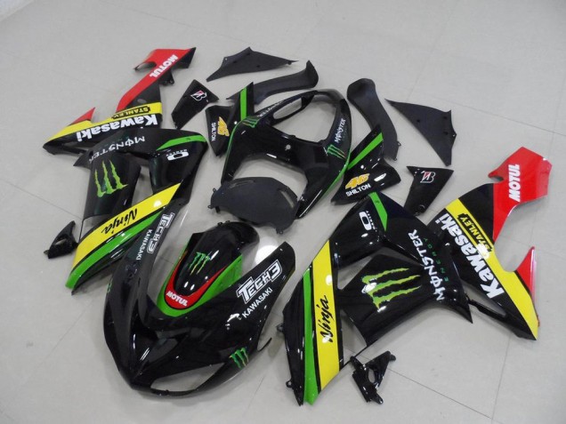 Carenagem Moto Kawasaki ZX10R 2006-2007 - Preto Amarelo Monster Carenagem Moto Kawasaki ZX10R 2006-2007 - Preto Amarelo Monster