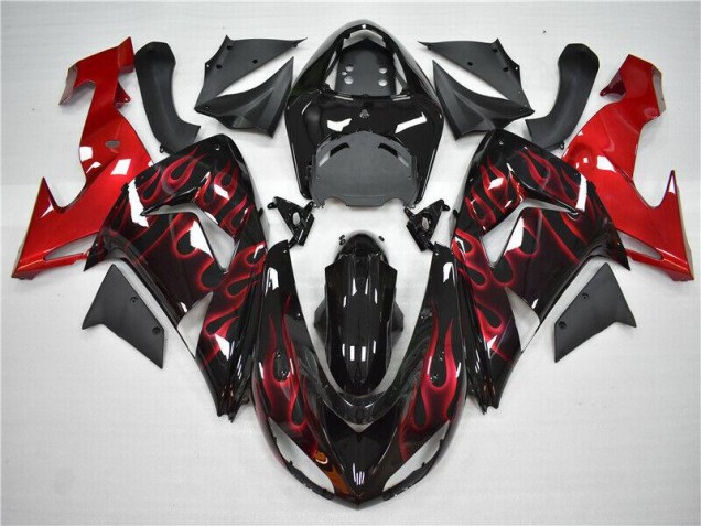 Carenagem Moto Kawasaki ZX10R 2006-2007 - Vermelho Chama Carenagem Moto Kawasaki ZX10R 2006-2007 - Vermelho Chama