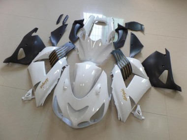 Carenagem Moto Kawasaki ZX14R ZZR 1400 2006-2011 - Branco & Preto Fosco