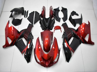 Carenagem Moto Kawasaki ZX14R ZZR 1400 2006-2011 - Vermelho Preto