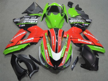 Carenagem Moto Kawasaki ZX14R ZZR 1400 2006-2011 - Vermelho Verde Motocard
