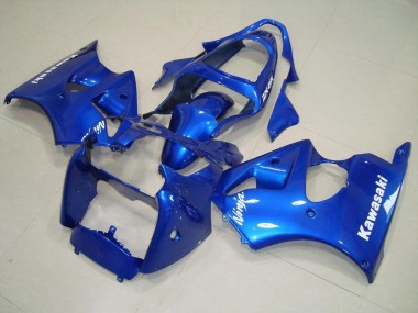 Carenagem Moto Kawasaki ZX6R 2000-2002 - Azul & Branco Decalques